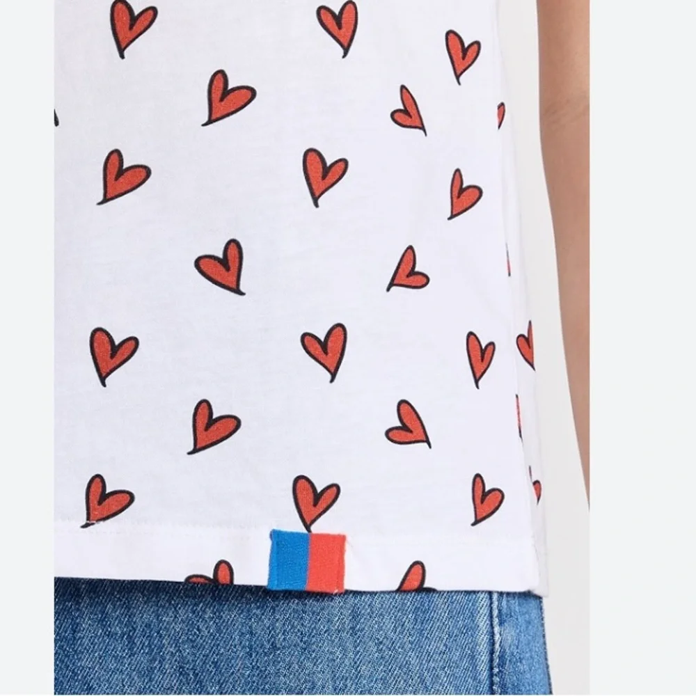 KULE White Short Sleeve Tee with Red Heart Print - Picture 2 of 9